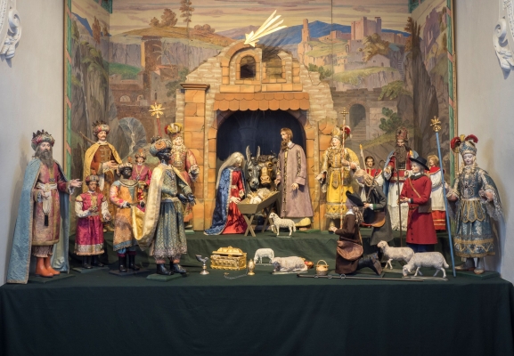 Barocke Weihnachtskrippe der Marianischen Kongregation in der Haller Jesuitenkirche seit 1609