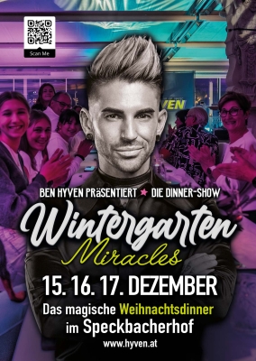 ✨ Magie trifft Genuss! ✨  Erleben Sie im Speckbacherhof in Gnadenwald einen besonderen Abend mit 4-Gänge-Menü & drei spektakulären Showacts von Ben Hyven. 🎩🍽️  Magie, Humor & verblüffende Illusionen – jetzt Platz sichern!