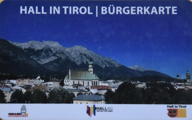 Bild von Bürgerkarte Hall in Tirol im Scheckkartenformat